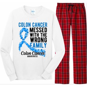 Colon Cancer Messed With Wrong Family Colon Cancer Awareness Long Sleeve Pajama Set