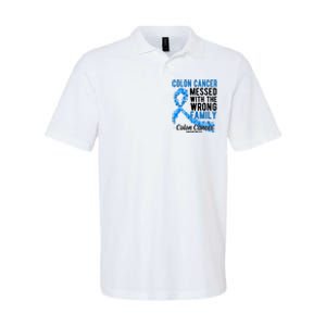 Colon Cancer Messed With Wrong Family Colon Cancer Awareness Softstyle Adult Sport Polo