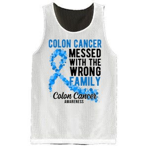 Colon Cancer Messed With Wrong Family Colon Cancer Awareness Mesh Reversible Basketball Jersey Tank