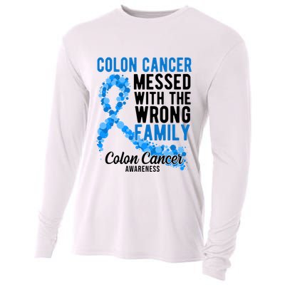 Colon Cancer Messed With Wrong Family Colon Cancer Awareness Cooling Performance Long Sleeve Crew
