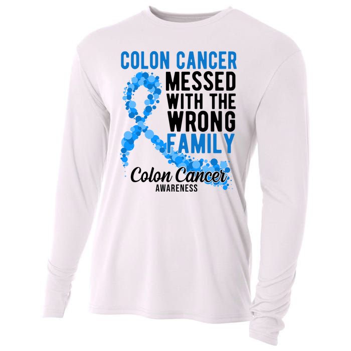 Colon Cancer Messed With Wrong Family Colon Cancer Awareness Cooling Performance Long Sleeve Crew