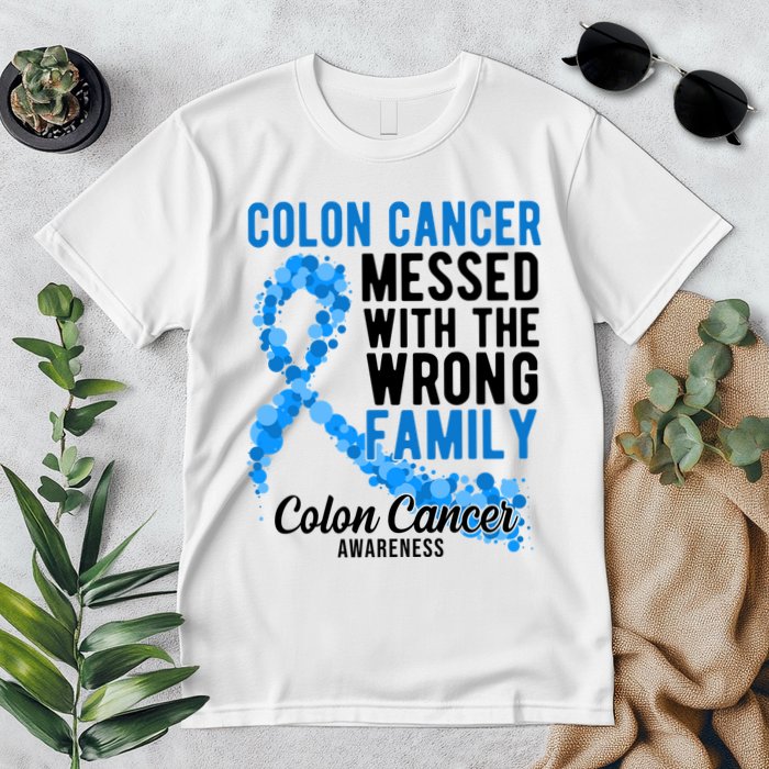 Colon Cancer Messed With Wrong Family Colon Cancer Awareness Premium T-Shirt