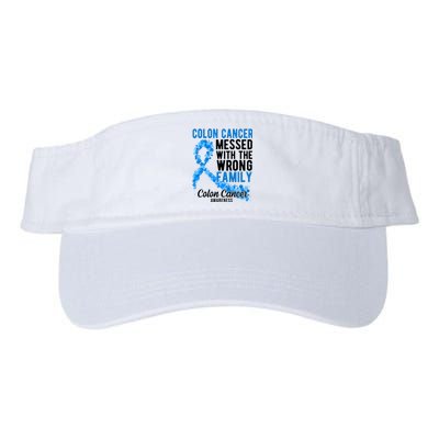 Colon Cancer Messed With Wrong Family Colon Cancer Awareness Valucap Bio-Washed Visor