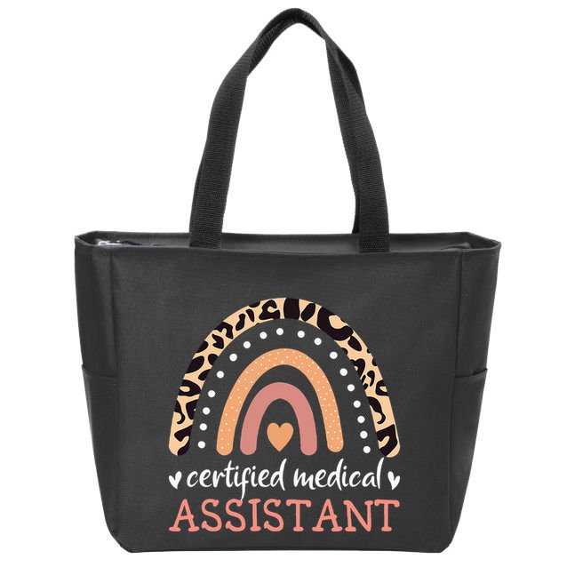 CMA Certified Medical Assistant Rainbow Nurse Registered RMA Zip Tote Bag