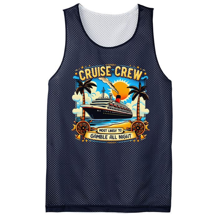 Cruise Crew Most Likely To Gamble All Night Cruise Trip Mesh Reversible Basketball Jersey Tank