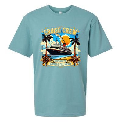 Cruise Crew Most Likely To Gamble All Night Cruise Trip Sueded Cloud Jersey T-Shirt