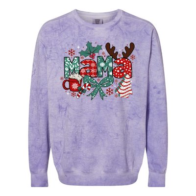 Cute Christmas Mama Colorblast Crewneck Sweatshirt