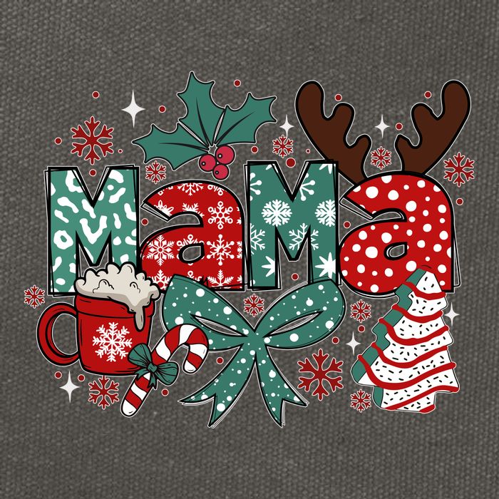 Cute Christmas Mama Cotton Canvas Backpack
