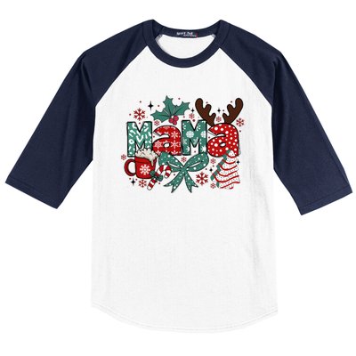 Cute Christmas Mama Baseball Sleeve Shirt