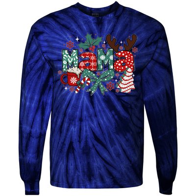 Cute Christmas Mama Tie-Dye Long Sleeve Shirt