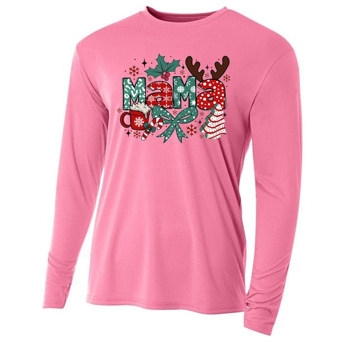 Cute Christmas Mama Cooling Performance Long Sleeve Crew