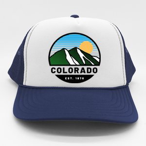 Cool Colorado Mountain Retro Sunset Novelty Fashion Trucker Hat