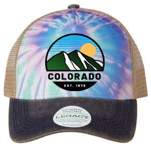 Cool Colorado Mountain Retro Sunset Novelty Fashion Legacy Tie Dye Trucker Hat