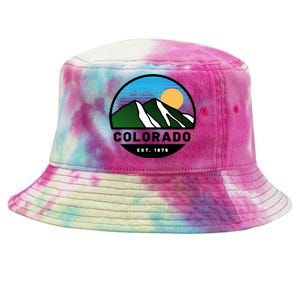 Cool Colorado Mountain Retro Sunset Novelty Fashion Tie-Dyed Bucket Hat