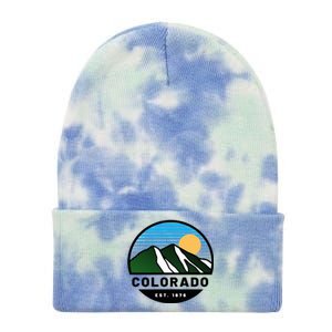 Cool Colorado Mountain Retro Sunset Novelty Fashion Tie Dye 12in Knit Beanie