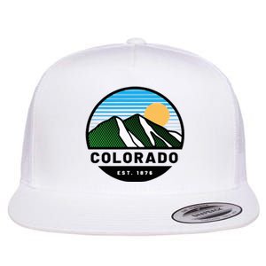 Cool Colorado Mountain Retro Sunset Novelty Fashion Flat Bill Trucker Hat