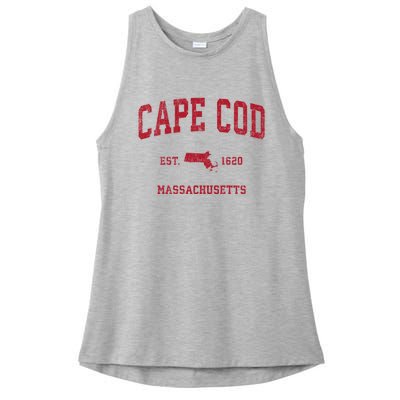 Cape Cod Massachusetts Ma Vintage Sports Ladies PosiCharge Tri-Blend Wicking Tank