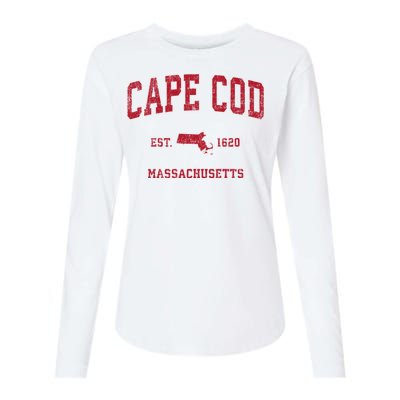 Cape Cod Massachusetts Ma Vintage Sports Womens Cotton Relaxed Long Sleeve T-Shirt