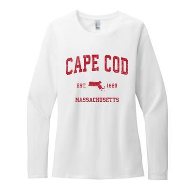 Cape Cod Massachusetts Ma Vintage Sports Womens CVC Long Sleeve Shirt