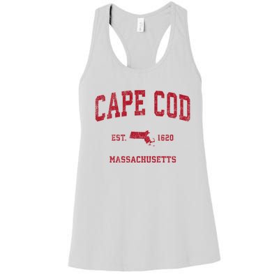 Cape Cod Massachusetts Ma Vintage Sports Women's Racerback Tank