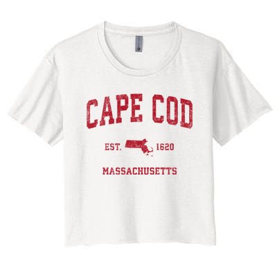 Cape Cod Massachusetts Ma Vintage Sports Women's Crop Top Tee