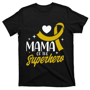 Childhood Cancer Mama Of A Superhero Ribbon T-Shirt