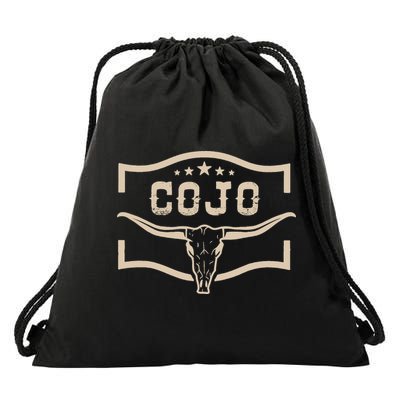 Cojo Country Music Cow Skull, Western Skull Drawstring Bag