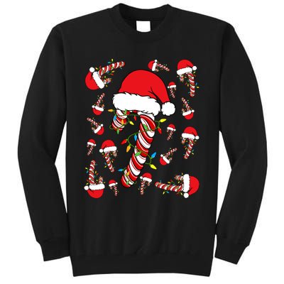 Candy Cane Merry And Bright Red And White Funny Christmas Tall Sweatshirt