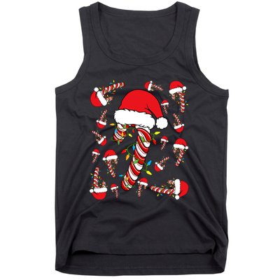 Candy Cane Merry And Bright Red And White Funny Christmas Tank Top