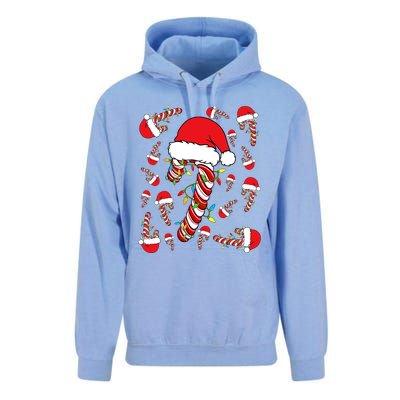 Candy Cane Merry And Bright Red And White Funny Christmas Unisex Surf Hoodie