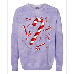 Candy Cane Merry And Bright Red And White Candy Costume Colorblast Crewneck Sweatshirt