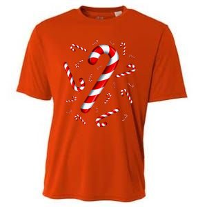 Candy Cane Merry And Bright Red And White Candy Costume Cooling Performance Crew T-Shirt