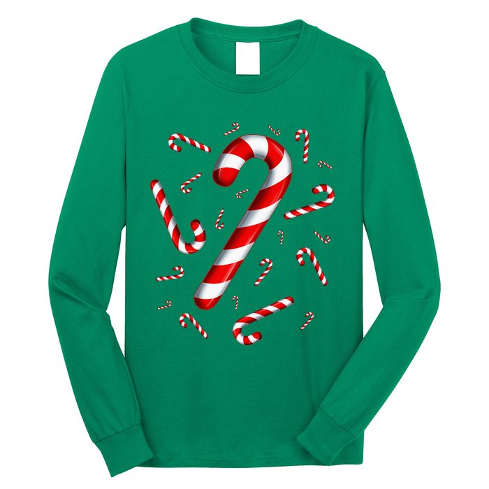 Candy Cane Merry And Bright Red And White Candy Costume Long Sleeve Shirt