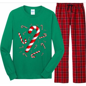 Candy Cane Merry And Bright Red And White Candy Costume Long Sleeve Pajama Set