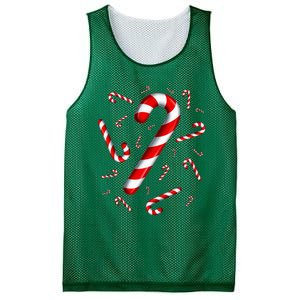 Candy Cane Merry And Bright Red And White Candy Costume Mesh Reversible Basketball Jersey Tank