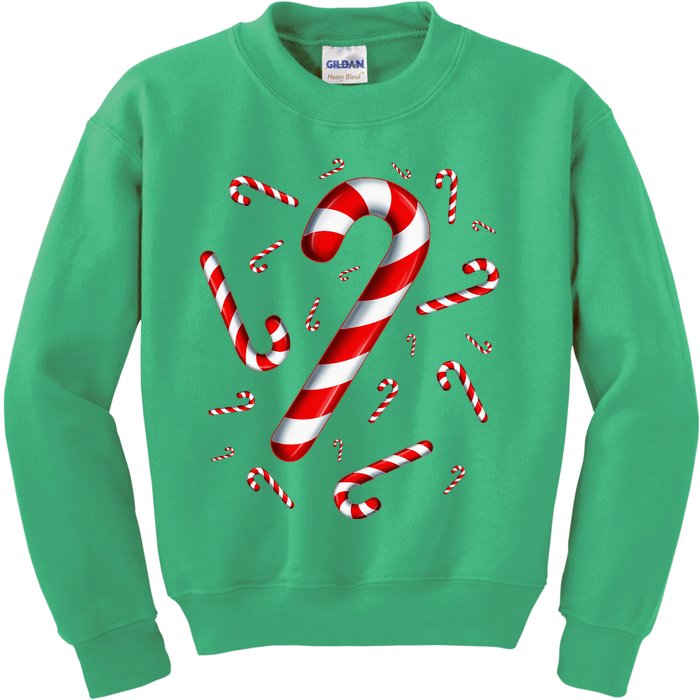 Candy Cane Merry And Bright Red And White Candy Costume Kids Sweatshirt