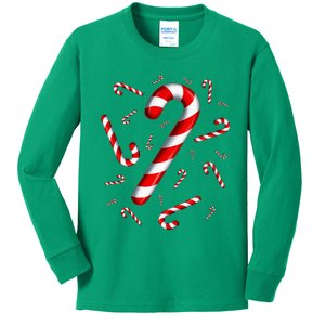 Candy Cane Merry And Bright Red And White Candy Costume Kids Long Sleeve Shirt