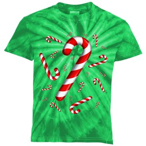 Candy Cane Merry And Bright Red And White Candy Costume Kids Tie-Dye T-Shirt