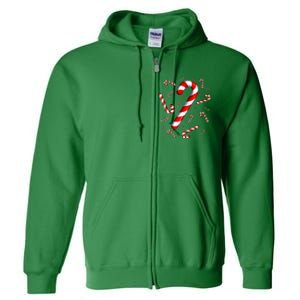 Candy Cane Merry And Bright Red And White Candy Costume Full Zip Hoodie