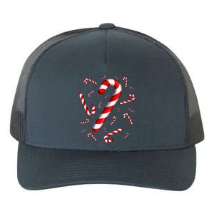 Candy Cane Merry And Bright Red And White Candy Costume Yupoong Adult 5-Panel Trucker Hat