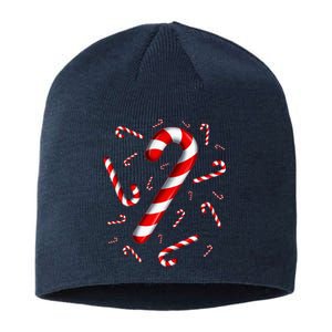 Candy Cane Merry And Bright Red And White Candy Costume Sustainable Beanie