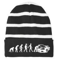 Cool Car Mechanic For Dad Car Garage Car Mechanic Striped Beanie with Solid Band