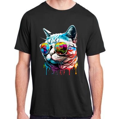 Cute Cat Motif Pop Art Cat Adult ChromaSoft Performance T-Shirt