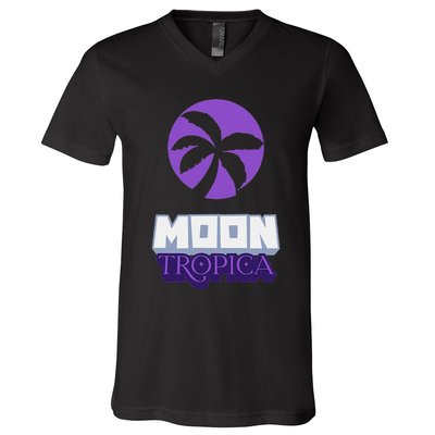 Cah Crypto Moon Tropica Crypto Moon Tropica V-Neck T-Shirt