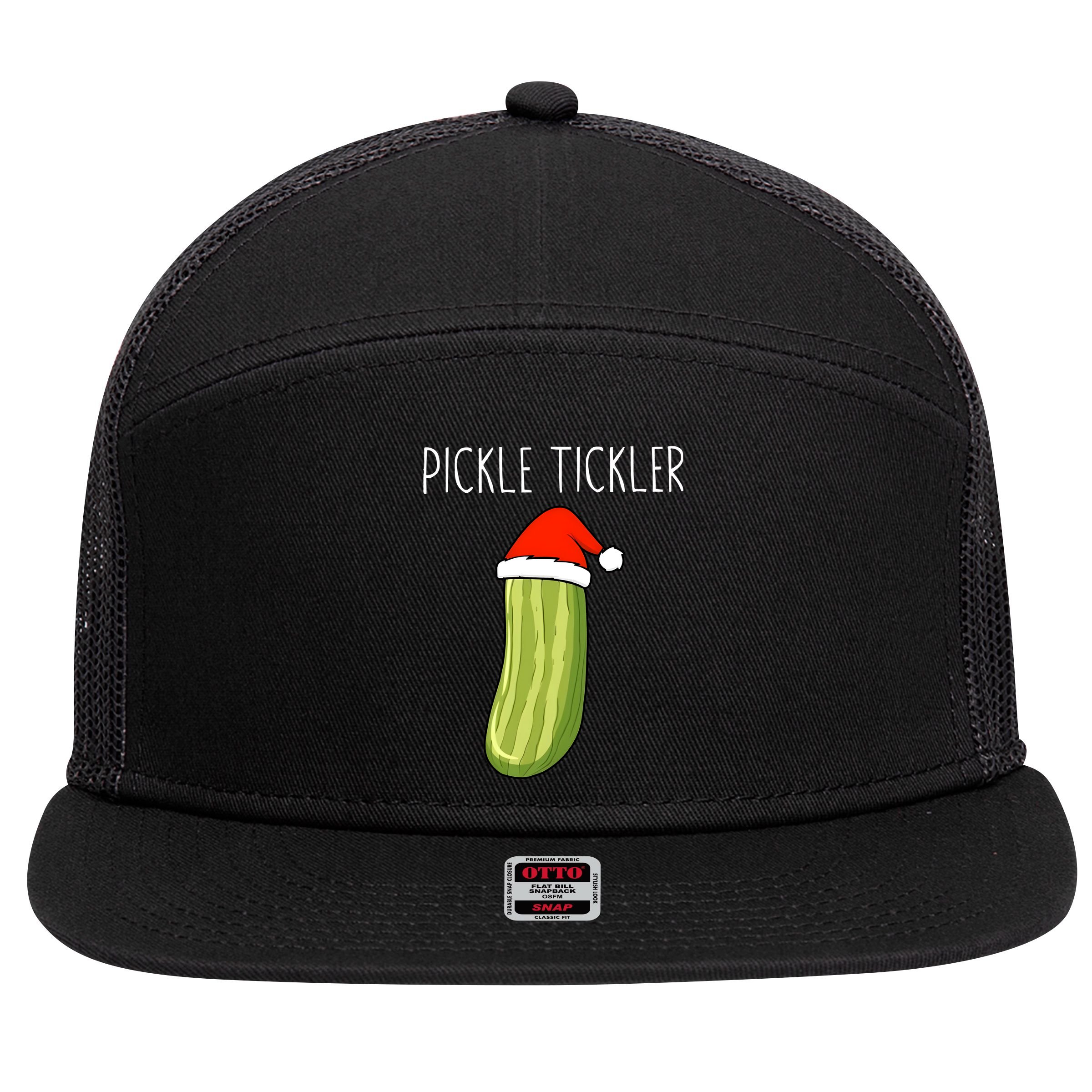 Christmas Couple Matching Tickle My Pickle 7 Panel Mesh Trucker Snapback Hat