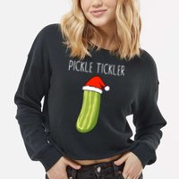 Christmas Couple Matching Tickle My Pickle Cropped Pullover Crew