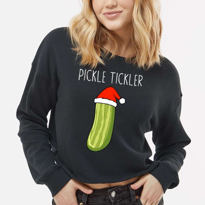 Christmas Couple Matching Tickle My Pickle Cropped Pullover Crew