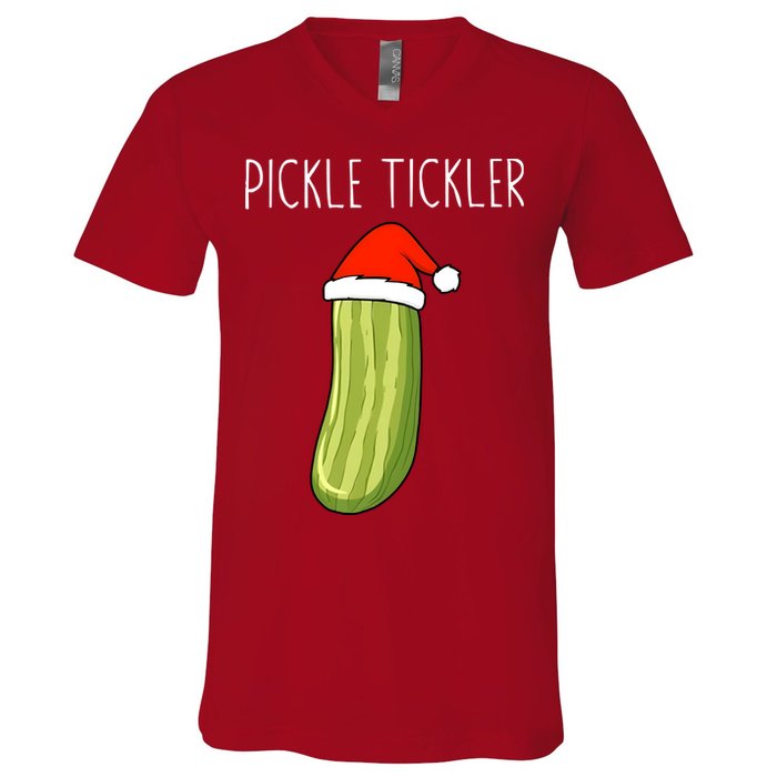 Christmas Couple Matching Tickle My Pickle V-Neck T-Shirt