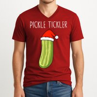 Christmas Couple Matching Tickle My Pickle V-Neck T-Shirt