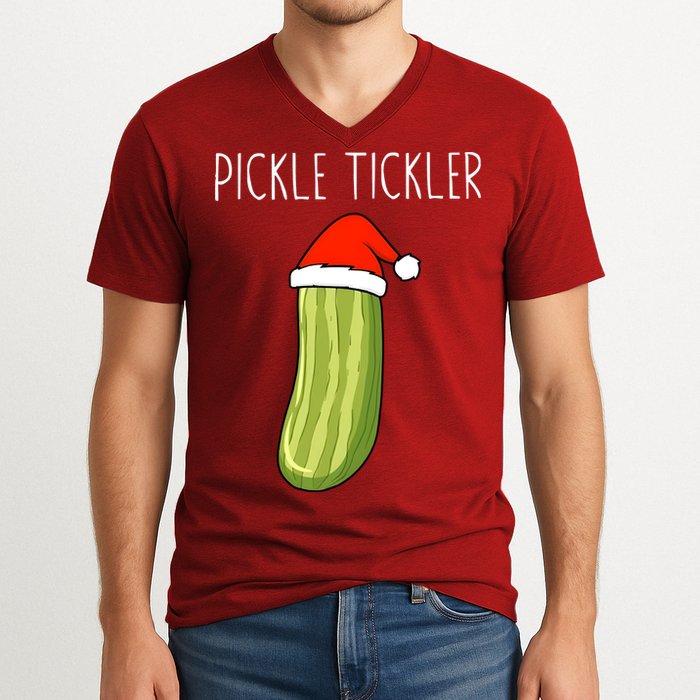 Christmas Couple Matching Tickle My Pickle V-Neck T-Shirt